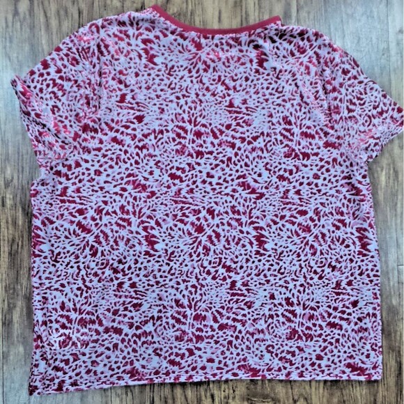 Free People We The Free Teddy Velvet Leopard Burnout Tee Raspberry Red Size S - Picture 9 of 11